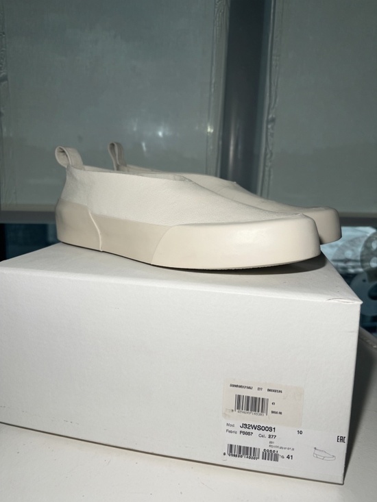 Jil Sander Leather Slip-On Sneakers White/Cream EU 41 with Box main image 4